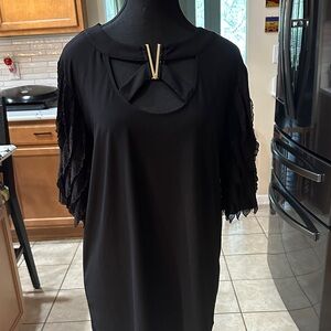 Antthony Black Tunic with Gold V-Detail